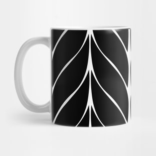 Black And White Leaf Pattern Mug